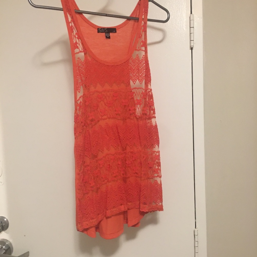 Sheer lace tank